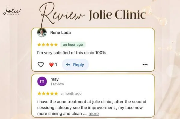 Positive feedback from customers at Jolie Clinic